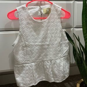 Lauren James white lace peplum top